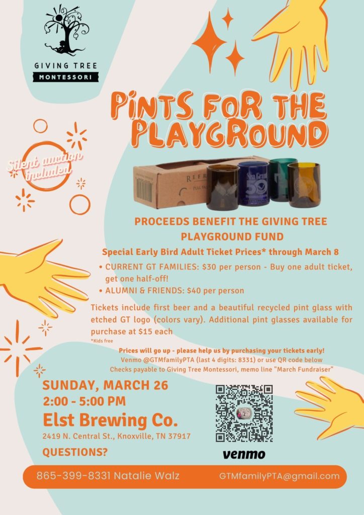 Pints for Playground - Fundraising event March 26 from 2-5pm at Elst Brewing Co. 